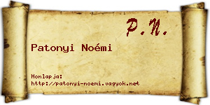 Patonyi Noémi névjegykártya